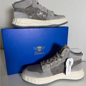 Gray High-Top luxury Sneakers